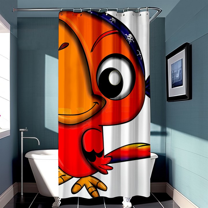 Bird Cartoon Character Parrot Shower Curtain 36  x 72  (Stall) 