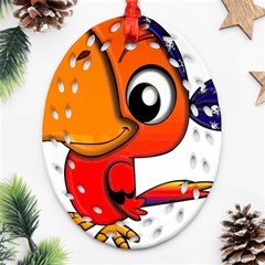 Bird Cartoon Character Parrot Oval Filigree Ornament (two Sides) by Simbadda