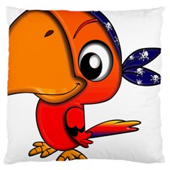 Bird Cartoon Character Parrot Large Cushion Case (one Side) by Simbadda