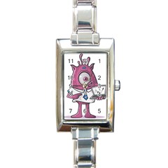 Business Education Logo Monster Rectangle Italian Charm Watch by Simbadda