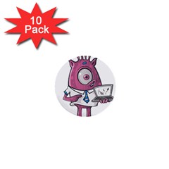 Business Education Logo Monster 1  Mini Buttons (10 Pack) 