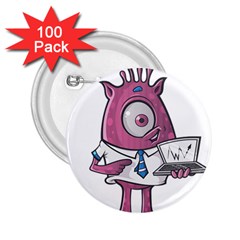 Business Education Logo Monster 2 25  Buttons (100 Pack)  by Simbadda