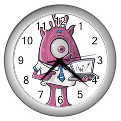 Business Education Logo Monster Wall Clocks (silver)  by Simbadda