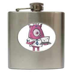 Business Education Logo Monster Hip Flask (6 Oz) by Simbadda