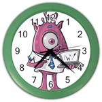 Business Education Logo Monster Color Wall Clocks Front