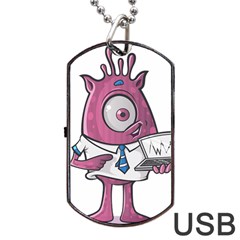 Business Education Logo Monster Dog Tag Usb Flash (one Side) by Simbadda