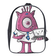 Business Education Logo Monster School Bag (xl) by Simbadda