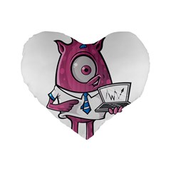 Business Education Logo Monster Standard 16  Premium Heart Shape Cushions by Simbadda