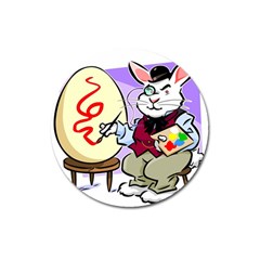 Bunny Easter Artist Spring Cartoon Magnet 3  (round) by Simbadda