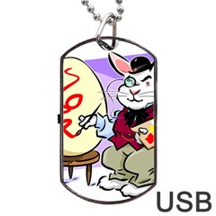 Bunny Easter Artist Spring Cartoon Dog Tag Usb Flash (one Side) by Simbadda