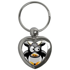 Cow Animal Mammal Cute Tux Key Chains (heart) 