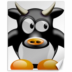 Cow Animal Mammal Cute Tux Canvas 11  X 14   by Simbadda