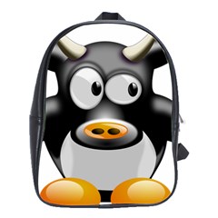 Cow Animal Mammal Cute Tux School Bag (large) by Simbadda