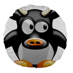 Cow Animal Mammal Cute Tux Large 18  Premium Round Cushions