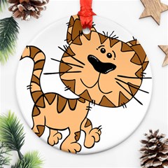 Cats Kittens Animal Cartoon Moving Ornament (round) by Simbadda