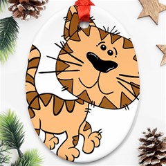 Cats Kittens Animal Cartoon Moving Ornament (oval) by Simbadda