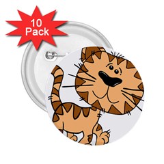 Cats Kittens Animal Cartoon Moving 2 25  Buttons (10 Pack)  by Simbadda