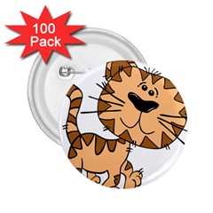 Cats Kittens Animal Cartoon Moving 2 25  Buttons (100 Pack)  by Simbadda