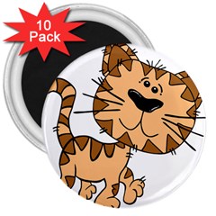 Cats Kittens Animal Cartoon Moving 3  Magnets (10 Pack)  by Simbadda