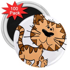 Cats Kittens Animal Cartoon Moving 3  Magnets (100 Pack) by Simbadda