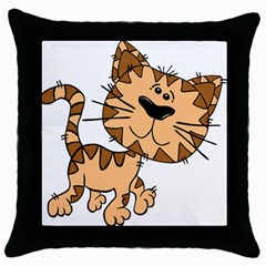 Cats Kittens Animal Cartoon Moving Throw Pillow Case (black) by Simbadda