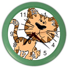 Cats Kittens Animal Cartoon Moving Color Wall Clocks by Simbadda