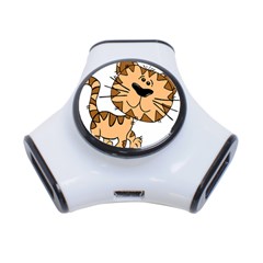 Cats Kittens Animal Cartoon Moving 3-port Usb Hub by Simbadda