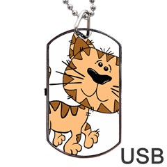 Cats Kittens Animal Cartoon Moving Dog Tag Usb Flash (two Sides) by Simbadda