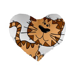 Cats Kittens Animal Cartoon Moving Standard 16  Premium Heart Shape Cushions by Simbadda