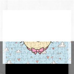 Cat Cloud Heart Texture Kitten Rectangular Jigsaw Puzzl by Simbadda