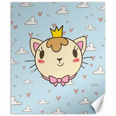 Cat Cloud Heart Texture Kitten Canvas 8  X 10  by Simbadda