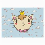 Cat Cloud Heart Texture Kitten Large Glasses Cloth (2-Side) Back