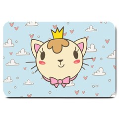 Cat Cloud Heart Texture Kitten Large Doormat 