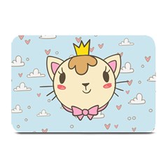 Cat Cloud Heart Texture Kitten Plate Mats by Simbadda