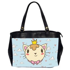 Cat Cloud Heart Texture Kitten Office Handbags (2 Sides)  by Simbadda