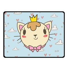 Cat Cloud Heart Texture Kitten Fleece Blanket (small) by Simbadda