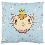 Cat Cloud Heart Texture Kitten Large Cushion Case (One Side) Front