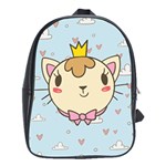 Cat Cloud Heart Texture Kitten School Bag (XL) Front