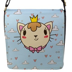 Cat Cloud Heart Texture Kitten Flap Messenger Bag (s) by Simbadda