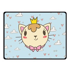 Cat Cloud Heart Texture Kitten Double Sided Fleece Blanket (small)  by Simbadda