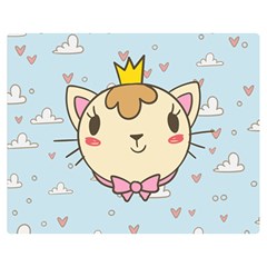 Cat Cloud Heart Texture Kitten Double Sided Flano Blanket (medium)  by Simbadda