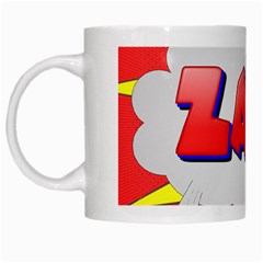 Comic Bubble Popart Cartoon Action White Mugs by Simbadda