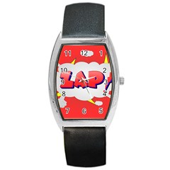 Comic Bubble Popart Cartoon Action Barrel Style Metal Watch