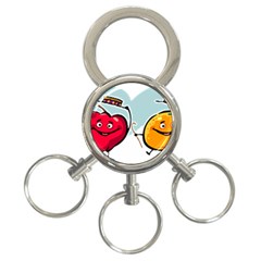 Dancing Fruit Apple Organic Fruit 3-ring Key Chains by Simbadda