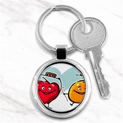 Dancing Fruit Apple Organic Fruit Key Chains (round)  by Simbadda