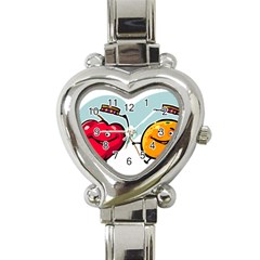 Dancing Fruit Apple Organic Fruit Heart Italian Charm Watch by Simbadda