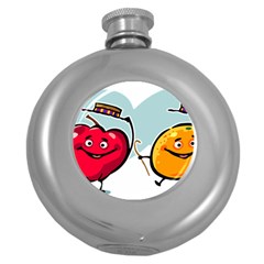 Dancing Fruit Apple Organic Fruit Round Hip Flask (5 Oz) by Simbadda