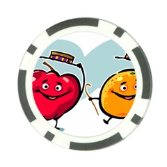 Dancing Fruit Apple Organic Fruit Poker Chip Card Guard