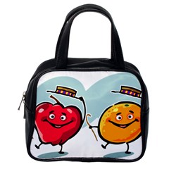 Dancing Fruit Apple Organic Fruit Classic Handbags (one Side)