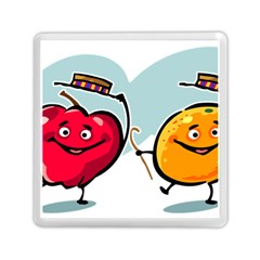 Dancing Fruit Apple Organic Fruit Memory Card Reader (square)  by Simbadda